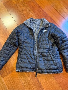 The North Face Black Puffer Jacket with Gray Sherpa Interior